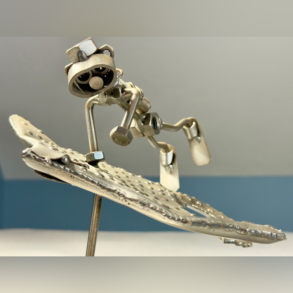 Hinz & Kunst German Nuts + Bolts Metal Art Sculpture Scuba Diver & Manta Ray